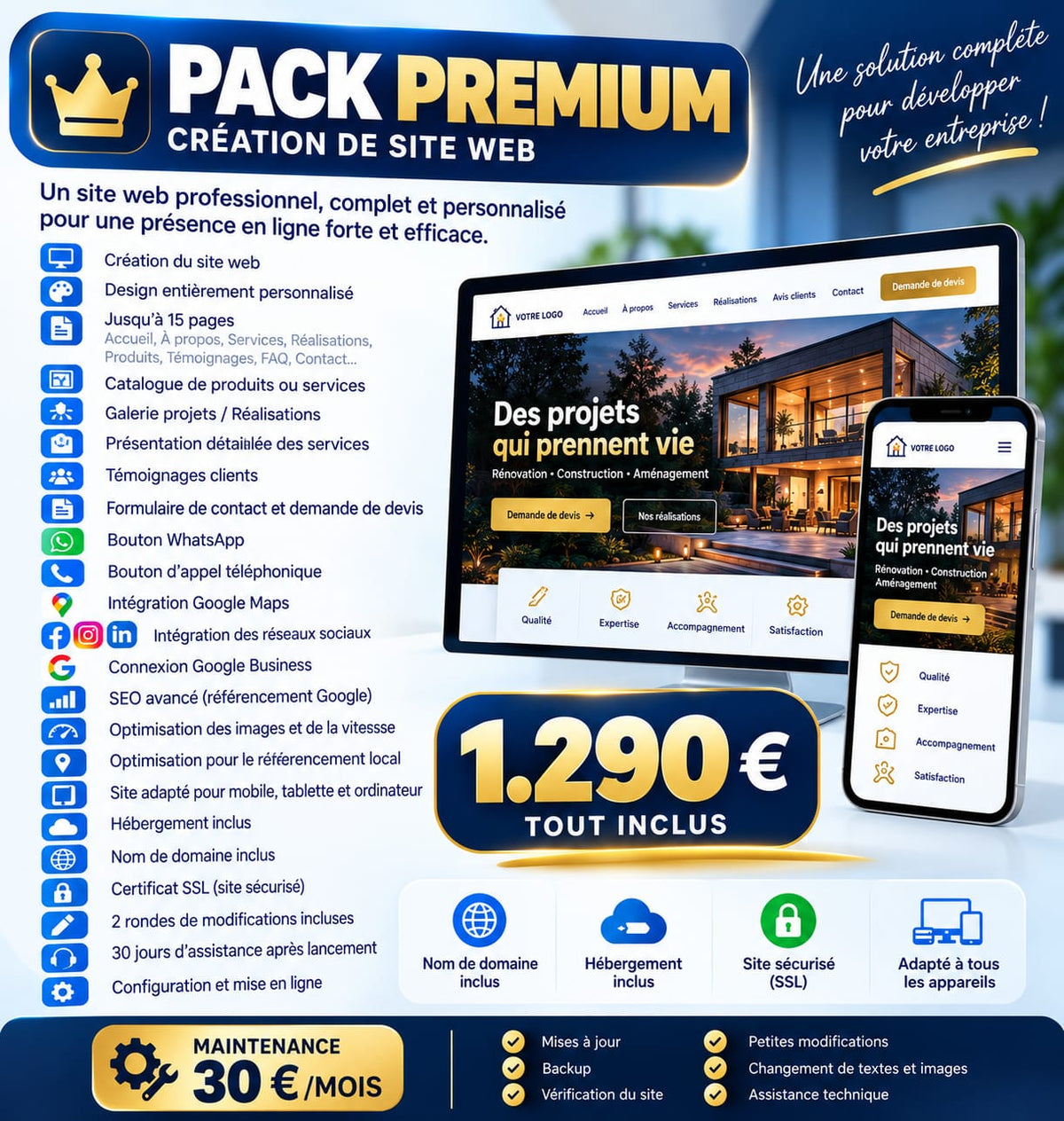 Pack Premium — Création de Site Web