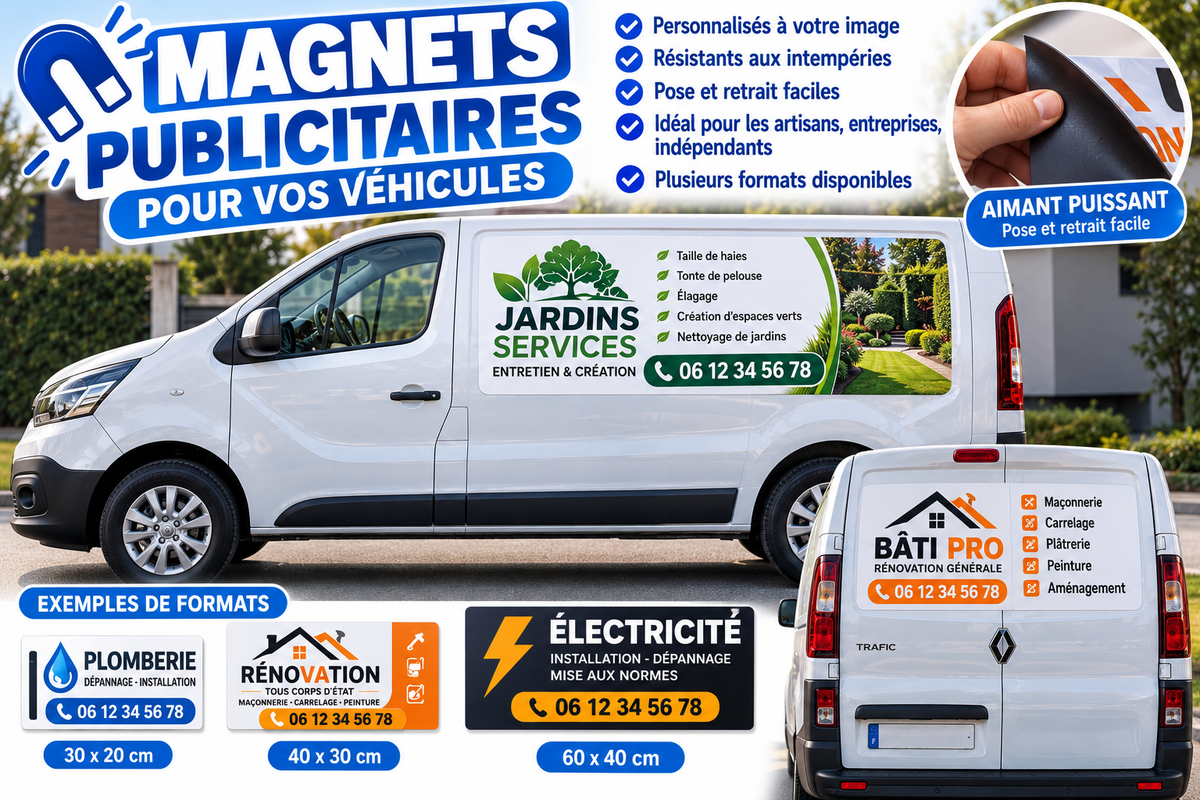 Magnets Publicitaires pour Véhicules