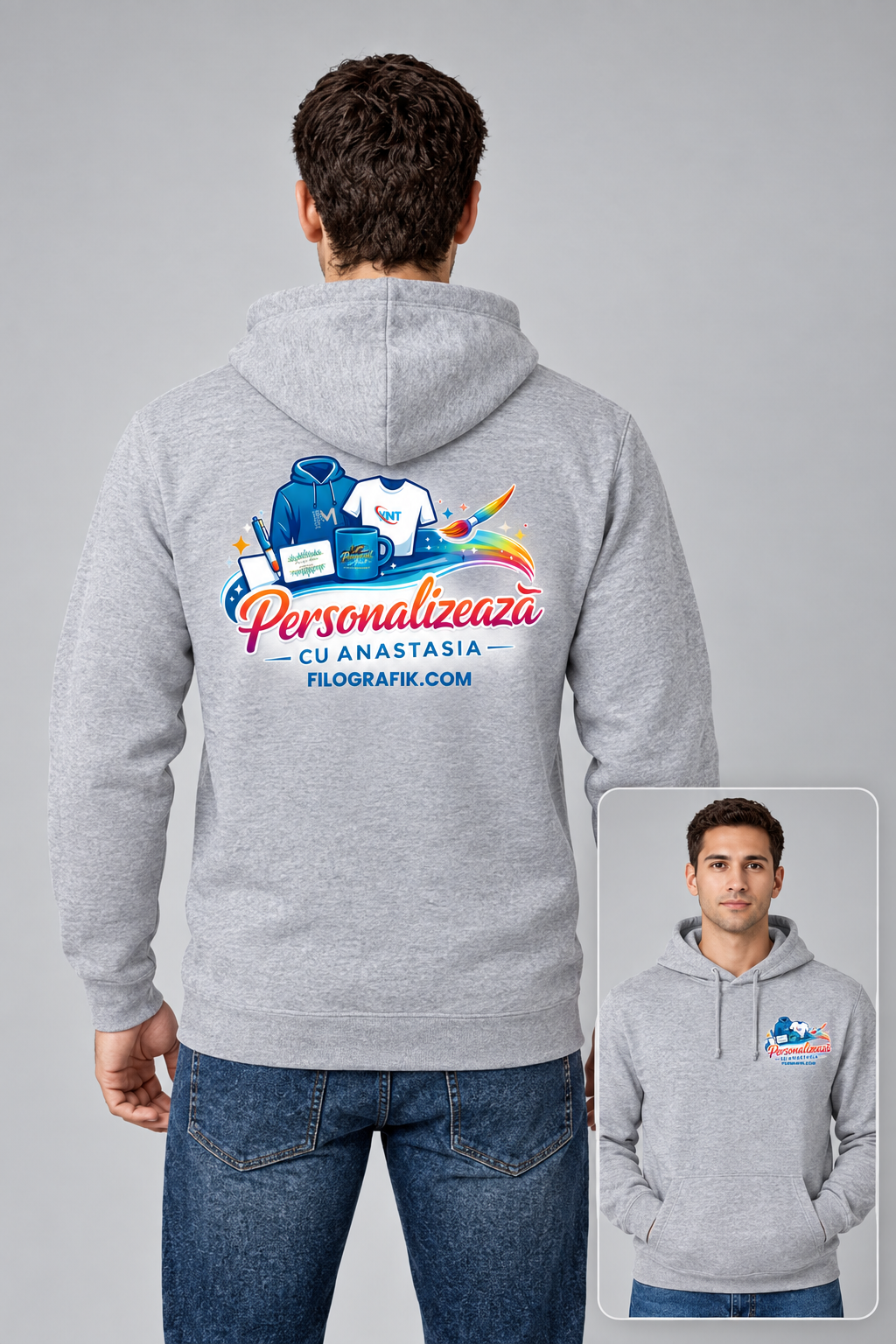 JH001 DTF Heather Grey