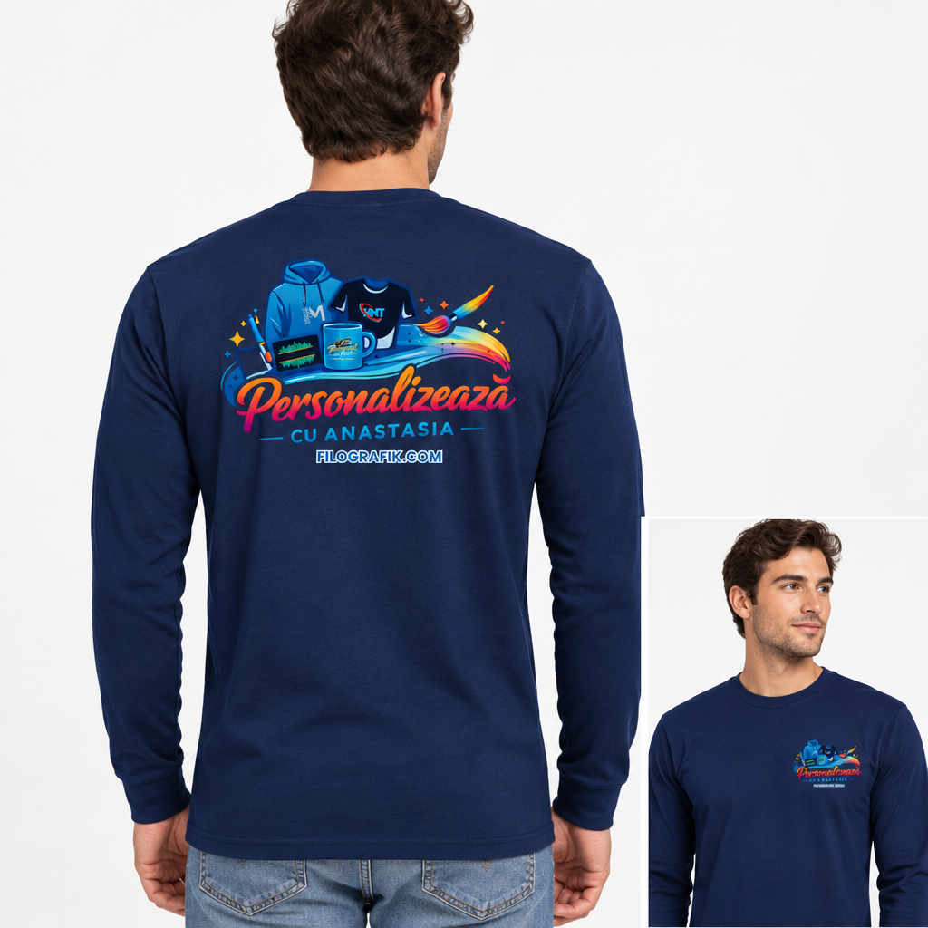 JK175 bleumarin purtat, logo piept și spate