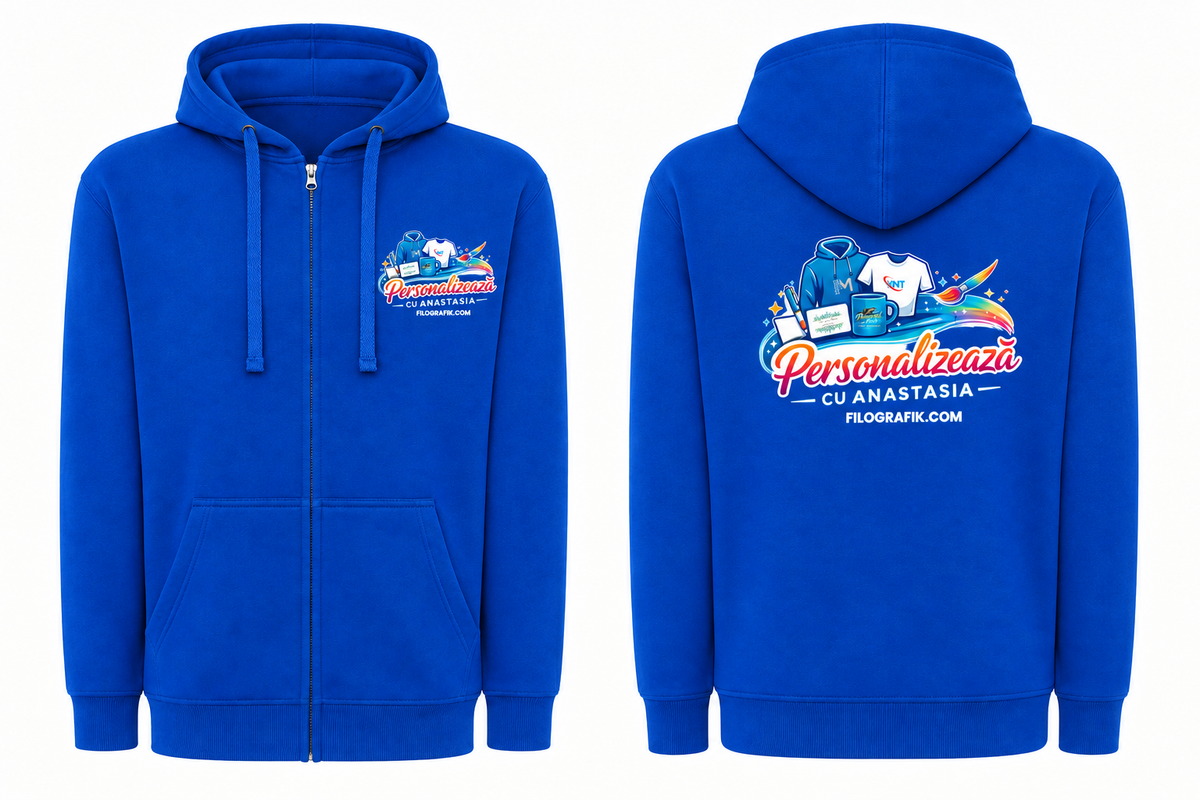 JK297 Royal Blue cu logo pe piept și spate