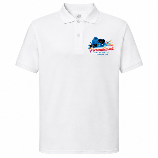 Polo alb cu logo Filografik