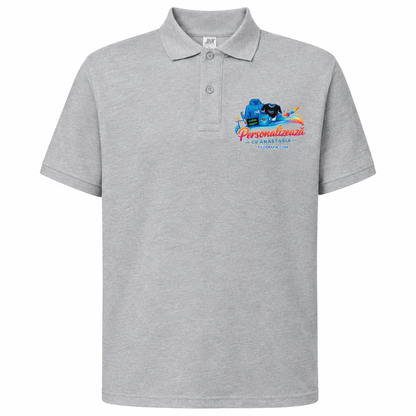 Polo gri melanj cu logo Filografik